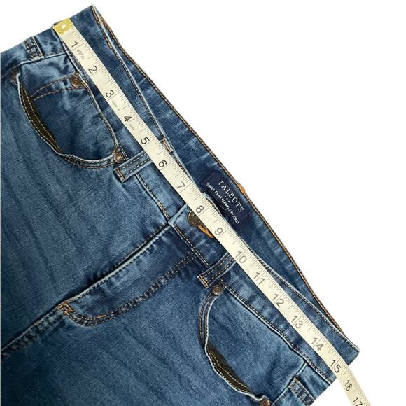Talbots Women's Simply Flattering 5 Pocket Blue Jeans Frayed Hem Size 4 EUC - Picture 5 of 6